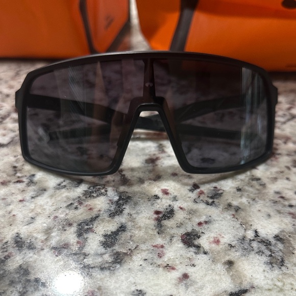 Black Sunglasses with Orange Accents - Picture 1 of 4